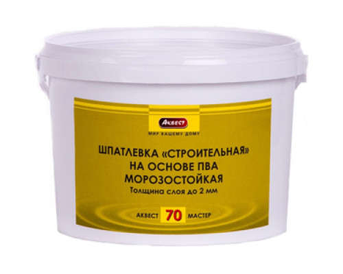 Шпатлевка строительная Аквест-70 Мастер на основе ПВА 3 кг.