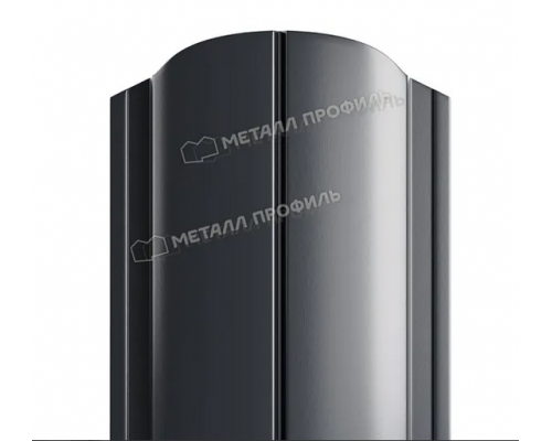 Штакетник металлический Металл Профиль ELLIPSE-O 126 мм. ПЭ RAL 7024 Серый графит 0,45 мм.