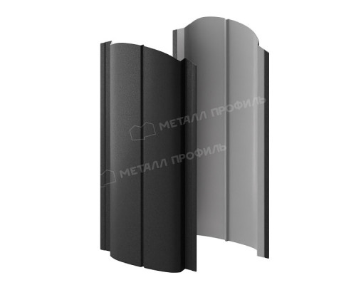 Штакетник металлический Металл Профиль ELLIPSE-O 126 мм. VALORI DarkGrey Темно-серый 0,5 мм.