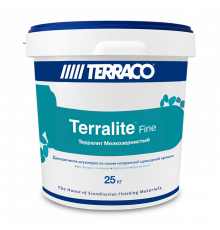 Штукатурка декоративная акриловая Terralite Fine 1 мм. мелкозернистый наполненная мраморной крошкой 15 кг. Terraco