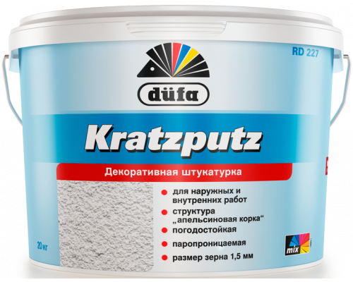 Штукатурка декоративная Dufa Kratzputz Aussen D227 апельсиновая корка матовая 20 кг. 