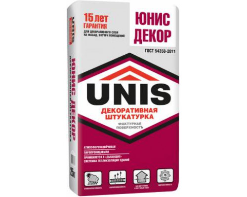 Штукатурка декоративная фактурная Unis / Юнис Декор 25 кг.