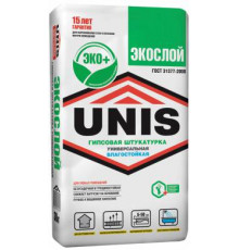Штукатурка гипсовая для ручного и машинного нанесения Unis / Юнис Экослой белая 30 кг.