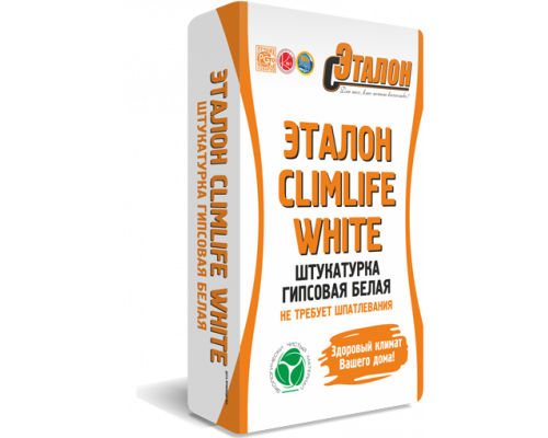 Штукатурка гипсовая машинного нанесения "Эталон ClimLife White" белая 30кг.