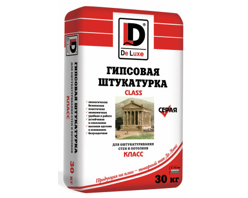 Штукатурка гипсовая серая 30 кг. DE Luxe