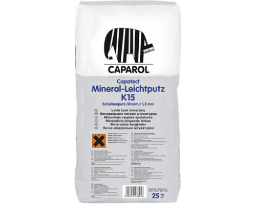 Штукатурка минеральная структурируемая Capatect Mineral-Leichtputz K15 белая 25 кг. "Caparol" 