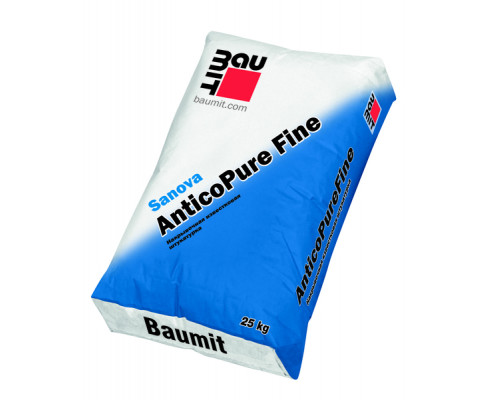 Штукатурка реставрационная накрывочная известковая Baumit Sanova AnticoPure Fine 0,6 мм. 25 кг.