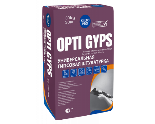 Штукатурка универсальная гипсовая Kiilto Opti Gyps 30 кг.
