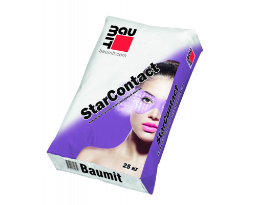 Штукатурно-клеевая смесь цементная для теплоизоляции Baumit StarContact 0,6 мм. 25 кг.