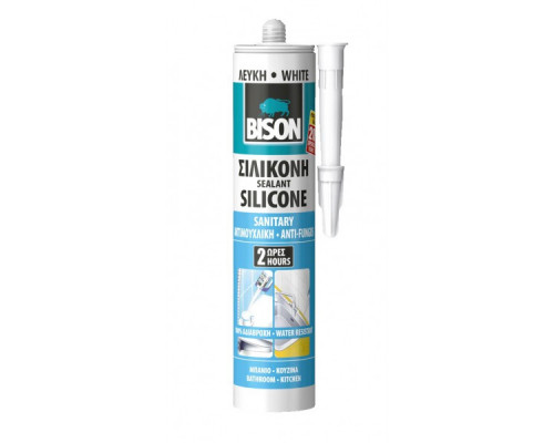 Силикон санитарный белый  Bison SILICONE SANITARY WHITE 280ML