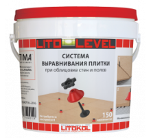 Система выравнивания плитки LITOLEVEL 150 штук/комплект (Гайка+Прижимная шайба+Стойка-основание)