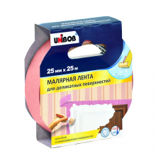 СКОТЧ МАЛЯРНЫЙ ДЛЯ ДЕЛИКАТНЫХ ПОВЕРХНОСТЕЙ 25 ММ Х 25 М (54) "UNIBOB"