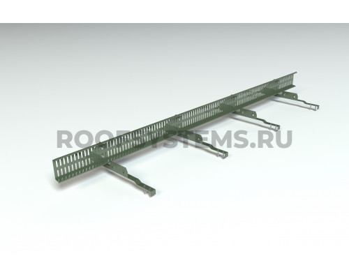 Снегозадержатель решетчатый PRESTIGE ZN на натуральную черепицу RAL 6020 Зеленый хром 2,5 м.