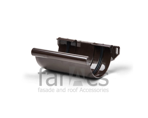 Соединитель желоба FarAcs PREMIUM ПВХ 152/100 Темно-коричневый