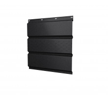 Софит металлический центральная перфорация Grand Line Satin RAL 9005 черный 0,5 мм.