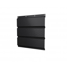 Софит металлический центральная перфорация Grand Line Satin RAL 9005 черный 0,5 мм.
