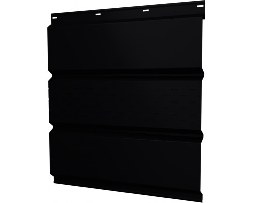 Софит металлический Классик центральная перфорация Grand Line Drap TX RAL 9005 черный 0,45 мм.