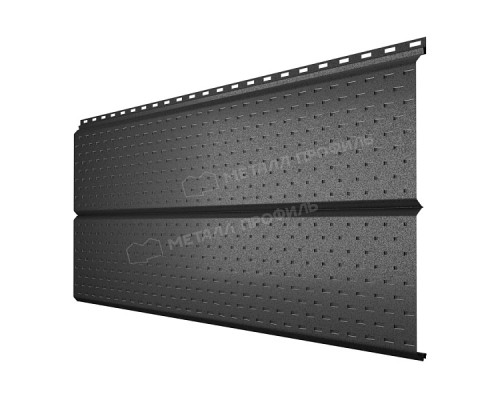 Софит металлический Металл Профиль Lбрус-XL 14 х 335 мм. VALORI DarkGrey Темно-серый 0,5 мм.