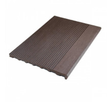 Ступень полнотелая из ДПК Ecodecking Техно 345 х 22 х 3000 мм. Шоколад