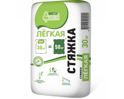 Стяжка легкая на основе цемента Старатели Эколайт 30 кг.