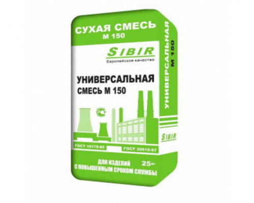 Сухая смесь крупнофракционная Sibir серый 40 кг.