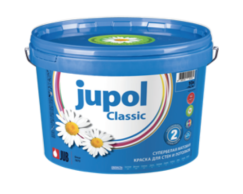 Супербелая матовая краска для стен и потолков JUPOL Classic 5 л (1/2/72) "JUB"