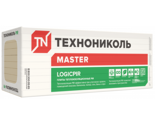 Теплоизоляционные плиты LOGICPIR 1200 х 600 х 20 мм., (8,64м2 / 0,1728м3) 12 плит, Технониколь Master