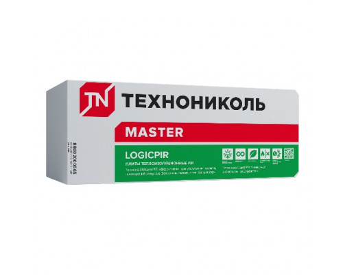 Теплоизоляционные плиты LOGICPIR 1200 х 600 х 40 мм., (4,32м2 / 0,1728м3) 6 плит, Технониколь Master