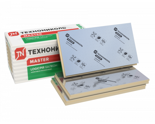 Теплоизоляционные плиты LOGICPIR Балкон 1200 х 600 х 50 мм., (3,6м2 / 0,18м3) 5 плит, Технониколь Master