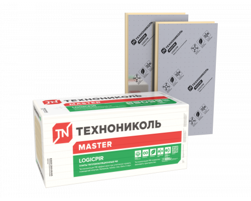 Теплоизоляционные плиты LOGICPIR L- 1185 х 585 х 50 мм., (3,46м2 / 0,173м3) 5 плит, Технониколь Master