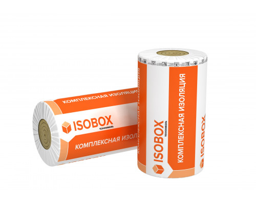 Теплоизоляционный мат из минеральной ваты ISOBOX ТЕПЛОРОЛЛ 1200 х 5000 х 50 мм. 2 плиты (0,6 м3 / 12 м2) Технониколь
