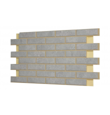 Термопанель фасадная керамическая ППУ BestPoint Exclusive 1028 x 616 х 65 мм. Cement Gray 0,62 м2.