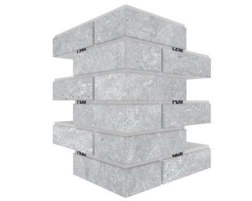 Термопанель угловая керамическая ППС BestPoint Exclusive 115 х 236 х 456 х 40 мм. Cement Gray 0,17м2