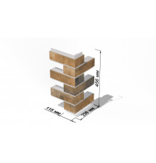 Термопанель угловая керамическая ППС BestPoint Loft Brick 243 х 365 х 462 х 50 мм. Chili