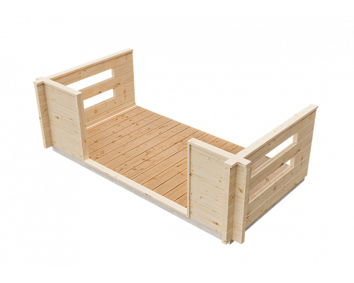 Терраса прямая из мини-бруса Техониколь 1,5 х 4 м.