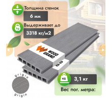 Террасная доска ДПК с тиснением WOODGRAND 150 х 28 мм. Grigio