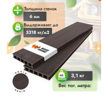 Террасная доска ДПК с тиснением WOODGRAND 150 х 28 мм. Венге