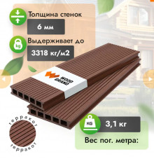 Террасная доска ДПК WOODGRAND 150 х 28 мм. Терракот