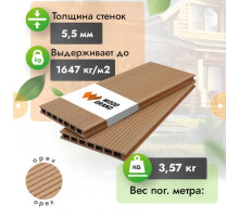 Террасная доска ДПК WOODGRAND 200 х 24 мм. Орех