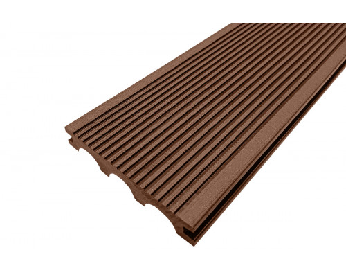 Террасная доска из ДПК Darvolex полнотелая шовная 150 x 23,5 x 4000 мм. Коричневый