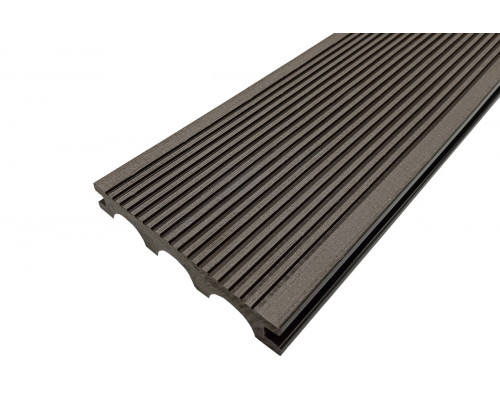 Террасная доска из ДПК Darvolex полнотелая шовная 150 x 23,5 x 4000 мм. Венге
