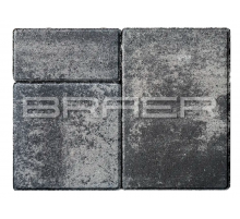 Тротуарная плитка BRAER Старый город Ландхаус Color Mix Ночь 80 мм.