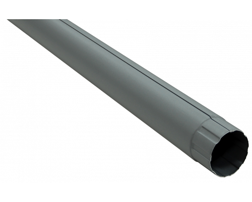 Труба круглая Grand Line 125/90 мм. Matte PU RAL 7024 Мокрый асфальт 3000 мм.
