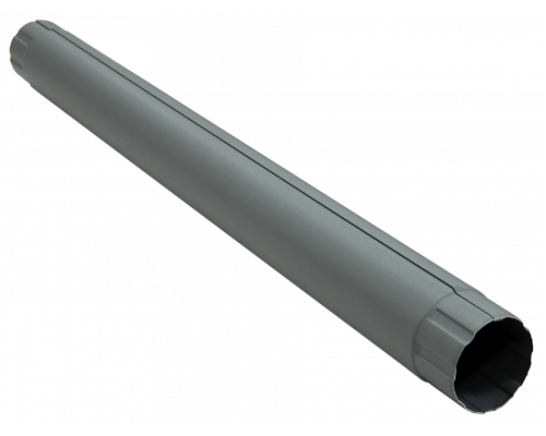 Труба круглая соединительная Grand Line 125/90 мм. 1000 мм. Matte PU RAL 7024 Мокрый асфальт