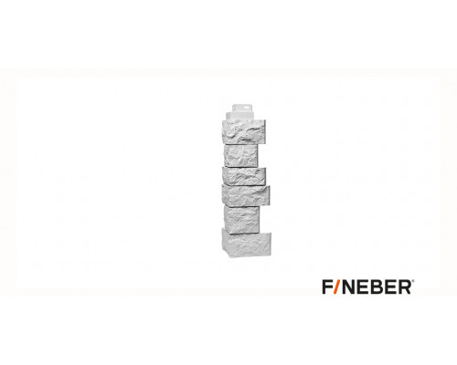 Угол наружный FineBer Standart Камень дикий Мелованный белый 485 мм