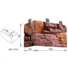 Угол наружный Каньон Сланец 190 х 90 х 119 мм. Цвет №50