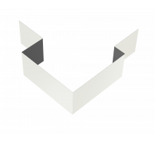 Угол внешний асимметричный фибросайдинга Grand Line 0,4 ПЭ с пленкой RAL 9003 сигнальный белый 2 м.