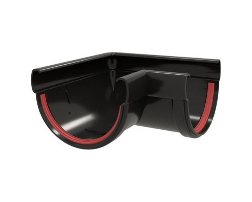 Угол желоба 90˚ ПВХ Grand Line Классика 120 RAL 9005 Черный