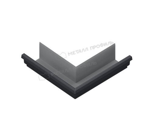 Угол желоба наружный Металл Профиль Foramina Freeze QUADRO 120/76 RAL 7024 Серый графит