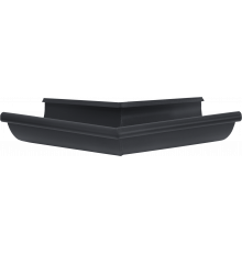 Угол желоба внешний 135⁰ Grand Line 125/90 мм. Matte PU RAL 7024 Мокрый асфальт